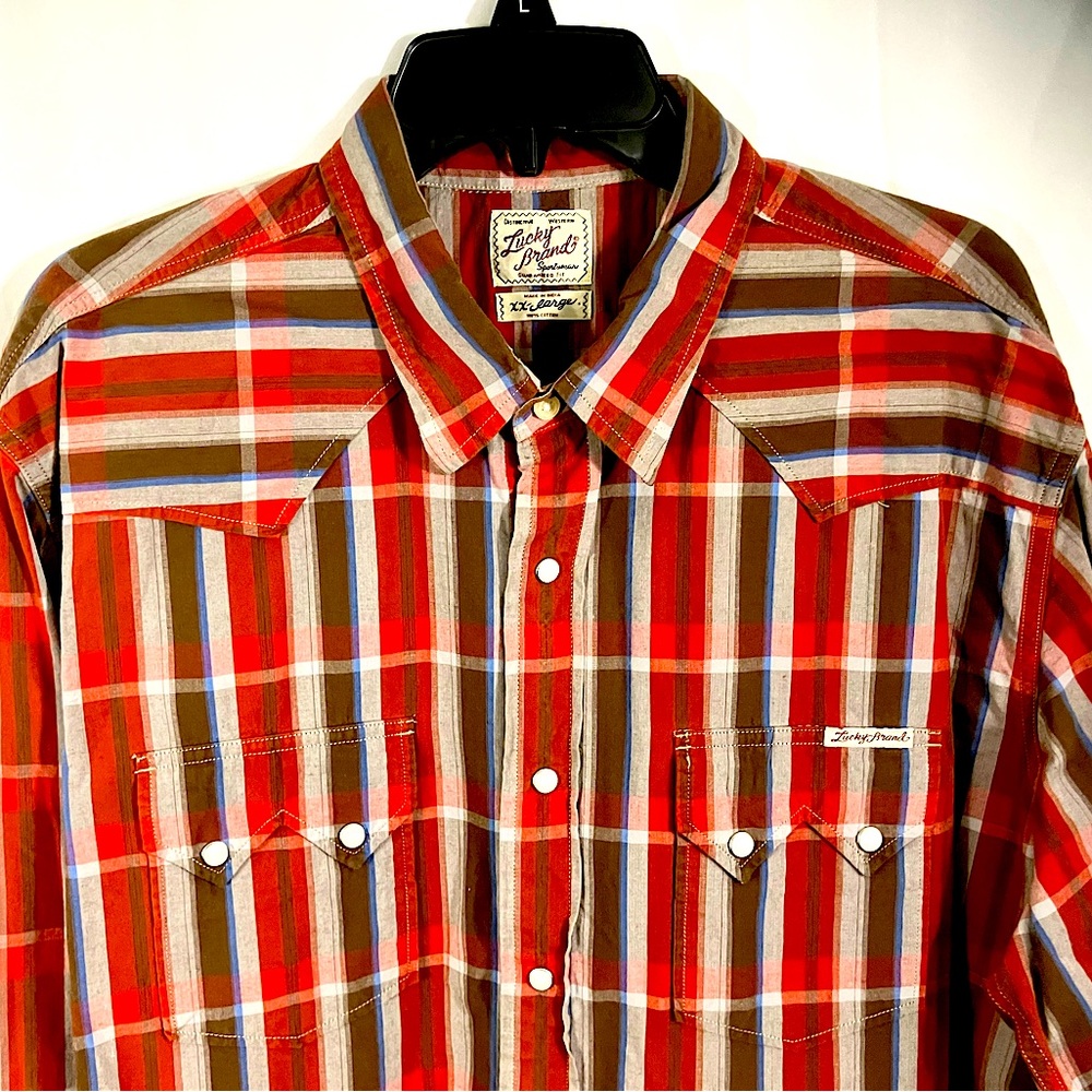 Lucky Brand Indigo Long Sleeve Vintage Men Western Shirt